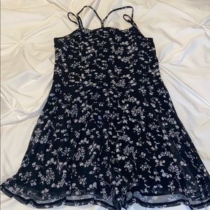 Dark Blue Flower Romper